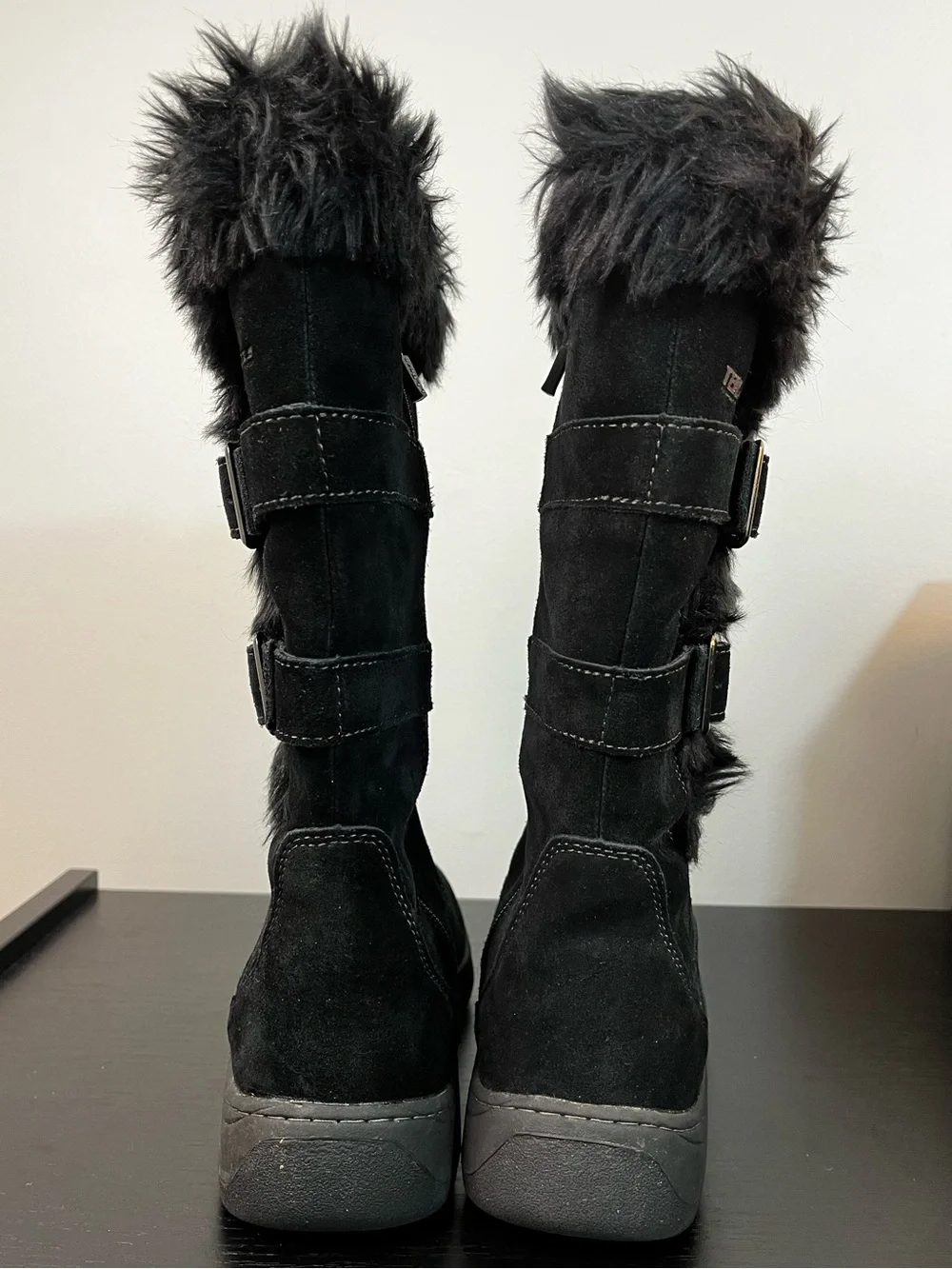 LL Bean Women's Black Nordic Insulated Waterproof Suede Winter Boots Size 6.5